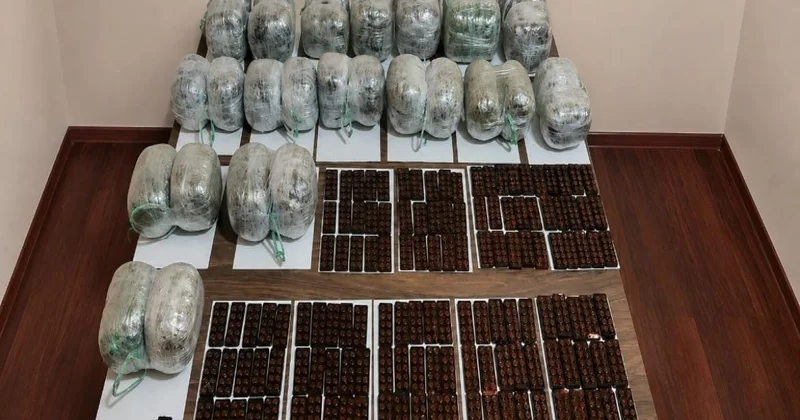 Azərbaycan sərhədindən 35 kq narkotik keçirilməsinin qarşısı alınıb FOTO