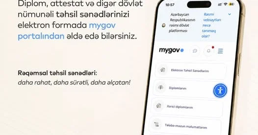 Builki məzunlar təhsil sənədlərini myGov dan ala bilərlər