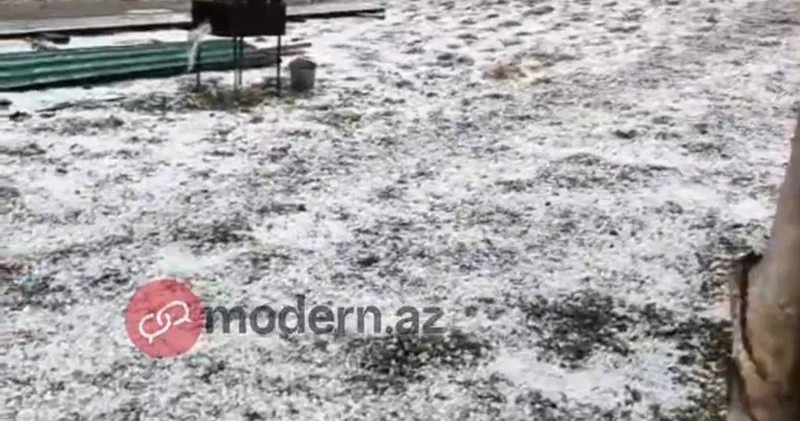 Kəlbəcərə dolu yağdı FOTO