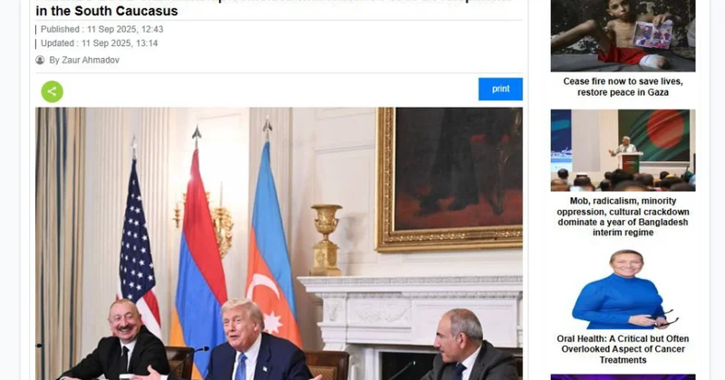 “Daily Finland” qəzetində Cənubi Qafqazda sülh prosesinə dair məqalə dərc olunub