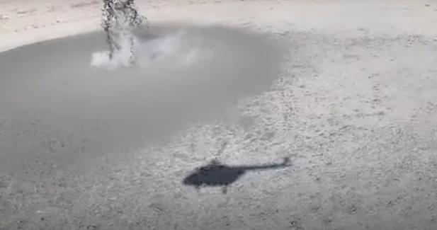 Bakıda vulkan püskürən əraziyə HELİKOPTER cəlb olundu ANBAAN VİDEO