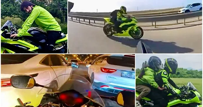 Sürət yarışına girən motosikletçi paytaxt küçələrində “şou” göstərdi 08 A 007 VİDEO