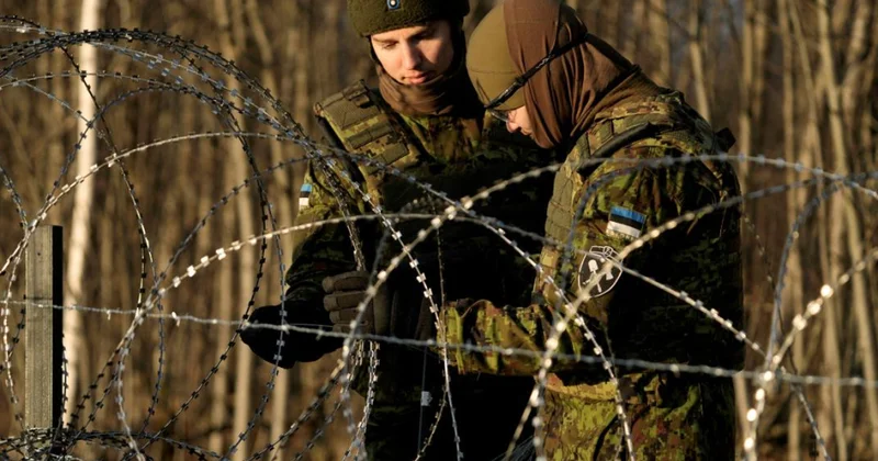 Estoniya sərhədində rus əsgərləri göründü VİDEO