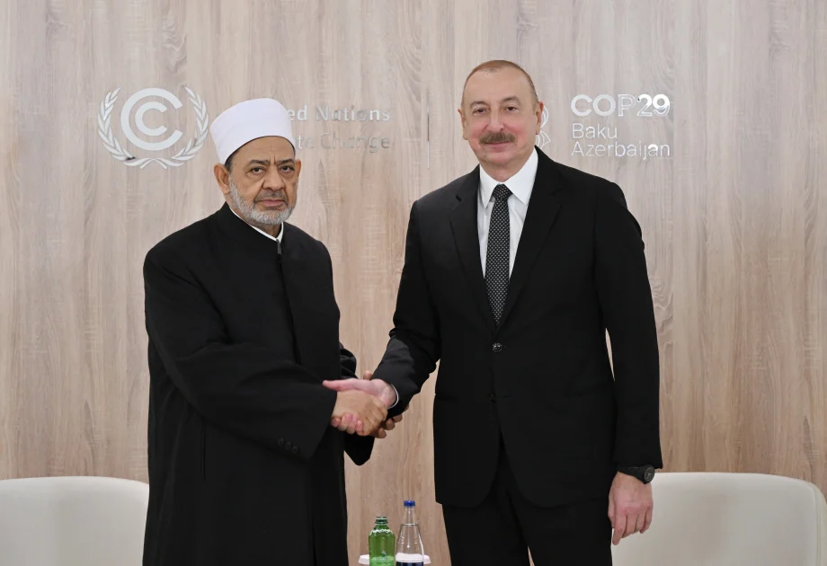İlham Əliyev ƏlƏzhəri Şərifin şeyxi ilə görüşüb