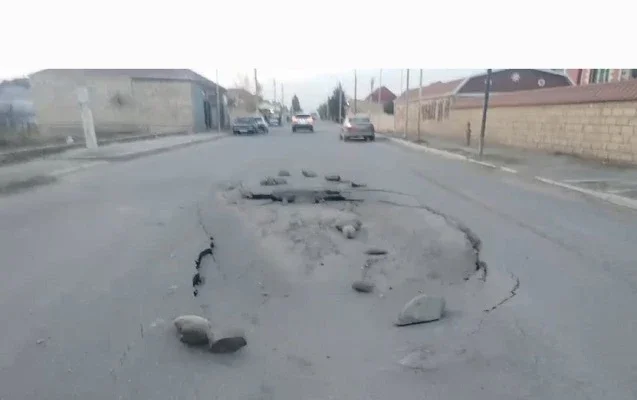 В Гяндже просела дорога Новости Азербайджана