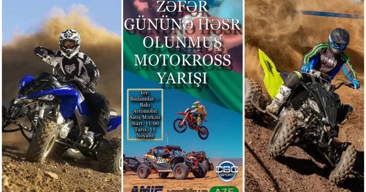 В Азербайджане проходит чемпионат по мотокроссу, посвященный Дню Победы