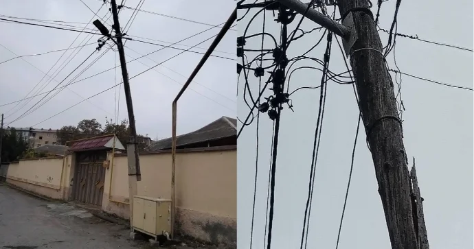 Göyçayda işıq dirəyi təhlükə saçır: Sakinlərin şikayətinə RƏSMİ REAKSİYA