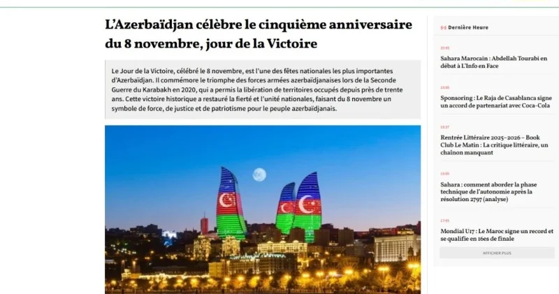 Fransa saytı Azərbaycanın Zəfərindən yazdı FOTO