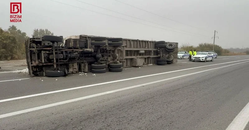 Pambıqla dolu yük avtomobili AŞIB FOTO