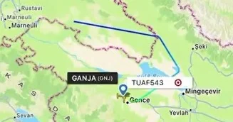 Qəzaya uğrayan Türkiyə təyyarəsinin radar GÖRÜNTÜSÜ yayıldı VİDEO