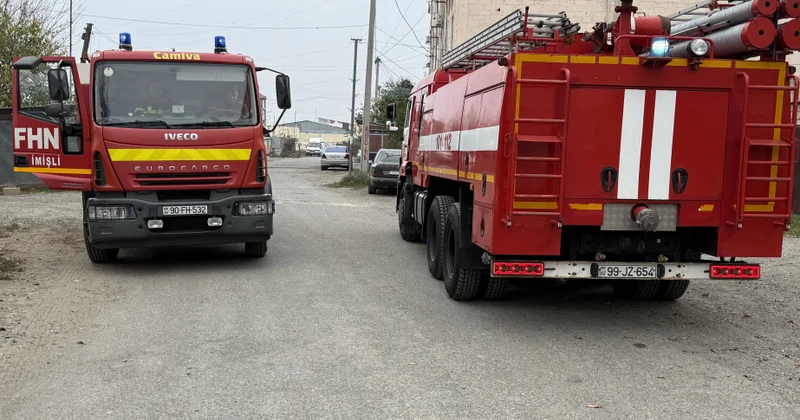 İmişlidə beş mərtəbəli binada yanğın baş verib