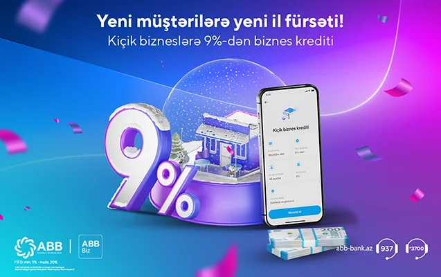 ABB Bizdə Mobil POS istifadə et, kiçik biznes üçün 9%lə kredit al!