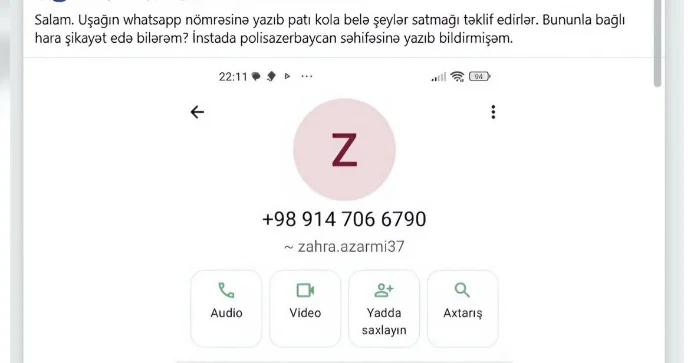 Naməlum İran vətəndaşından uşağa narkotik maddə satışı ilə bağlı mesaj gəlib FOTO