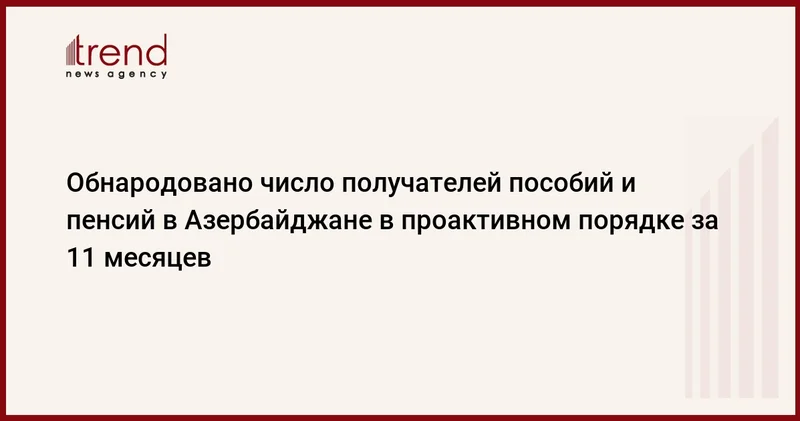Обнародовано число получателей пособий и пенсий в Азербайджане в проактивном порядке за 11 месяцев