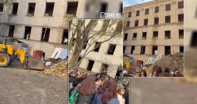 Bakıda valideynlər məktəbin bağlı qalmasına görə etiraza qalxdılar