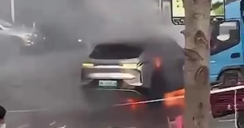 Çin istehsalı elektrik maşını partladı ANBAAN GÖRÜNTÜLƏR