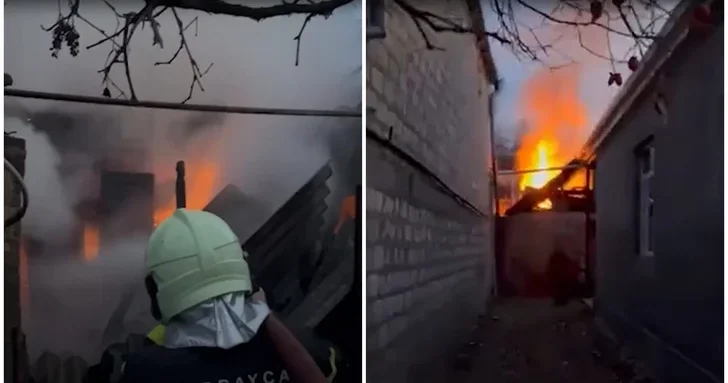 В Газахе произошел пожар в подсобном строении, примыкающем к частному жилому дому