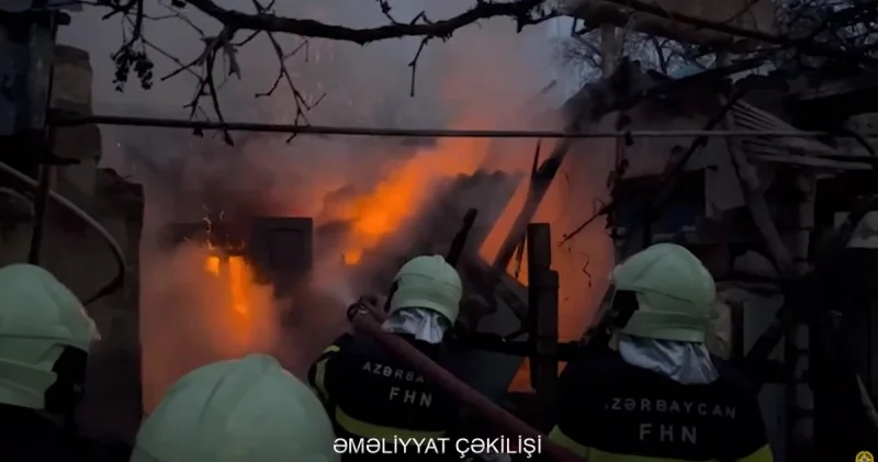 Qazaxda yanğın olub VİDEO