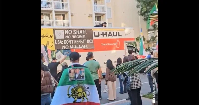 İrandakı etirazlara dəstək yürüşündə yük maşını izdihama çırpıldı