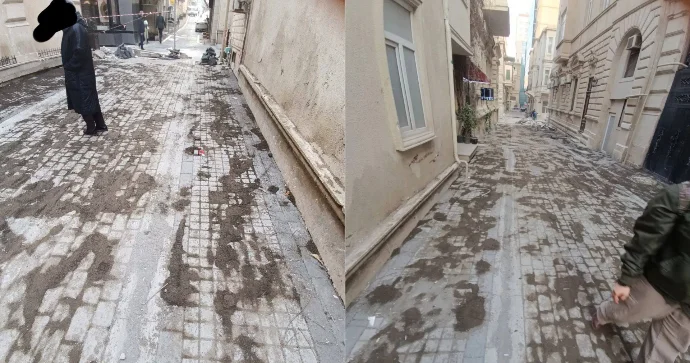 Bakının bu küçəsinin piyadalaşdırılması yekunlaşır; avtomobillərə giriş qadağan olunub FOTO