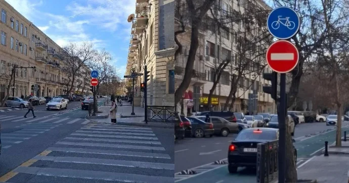 Velosiped zolağını parkinqə çevirən sürücü 90 AA 953 FOTO