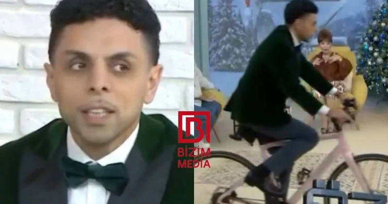 Əməkdar artist efirə velosipedlə gəldi VİDEO