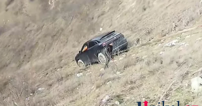 Şamaxıda maşın dərəyə düşdü VİDEO