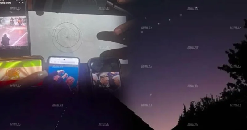 Lənkəran səmasında görülən işıqlar görün nə imiş VİDEO