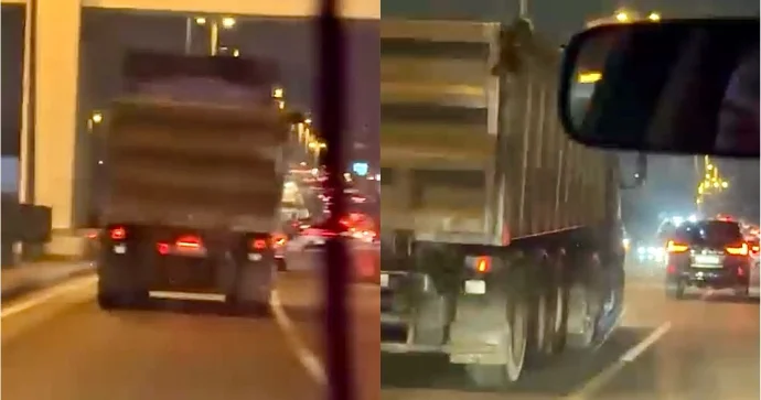 Prospektdə sol zolağı tutan yük maşını yol boyu təhlükə saçdı VİDEO