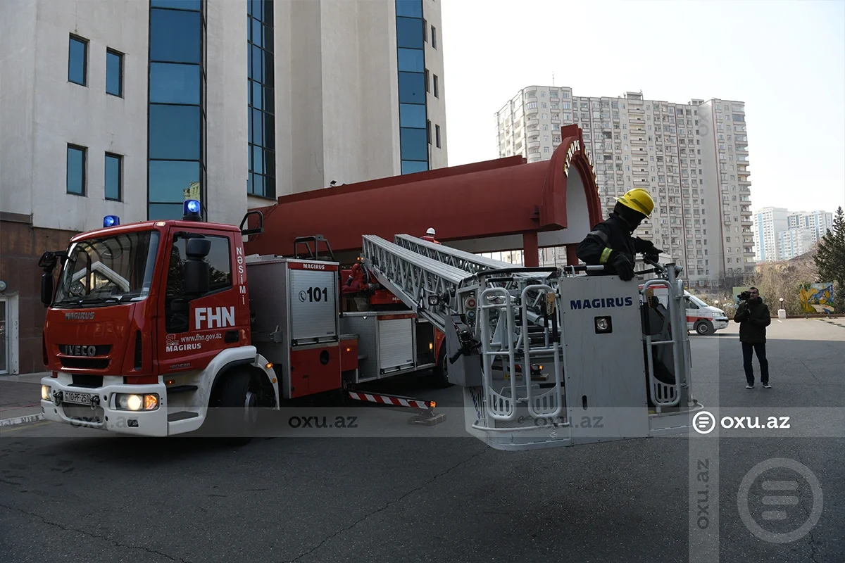 Bakıda mehmanxana otağı tüstüləndi : FHN in təlimindən GÖRÜNTÜLƏR