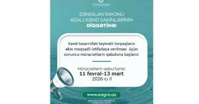 Ağalı sakinlərinin nəzərinə Qəbul başlanılır