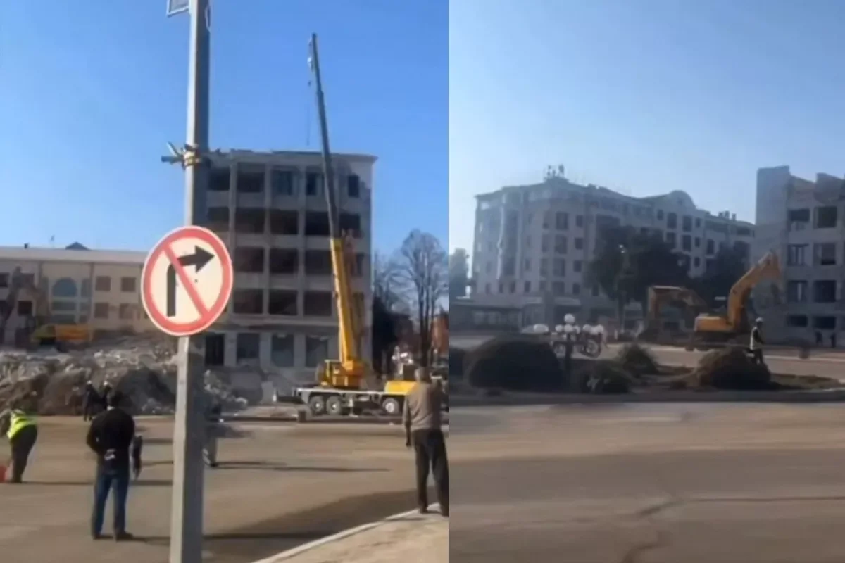 В Ханкенди сносят гнездо сепаратистов Видео