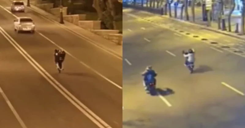 Bakıda motosiklet sürücüləri avtoxuliqanlıq etdilər ANBBAN GÖRÜNTÜLƏR