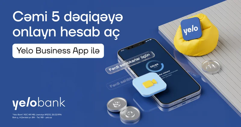 Yelo Bank dan fərdi sahibkarlar üçün onlayn imkan!