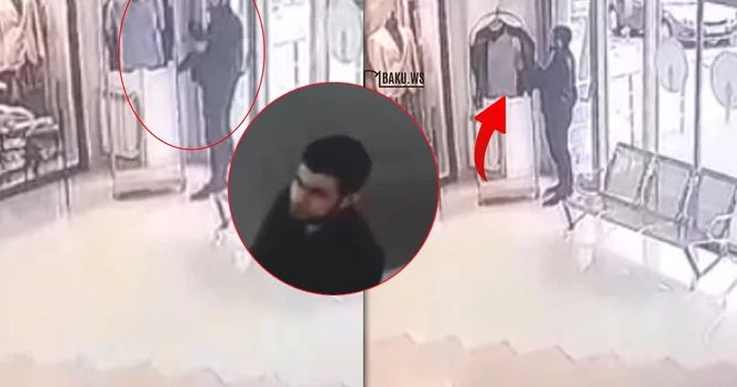 Bakıda kişi Mall dan 135 manatlıq gödəkçəni belə oğurladı ANBAAN VİDEO