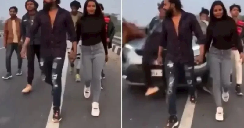Magistral yolda tiktok çəkənləri maşın vurdu