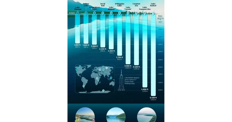 Каспийское море вошло в тройку глубочайших озер планеты