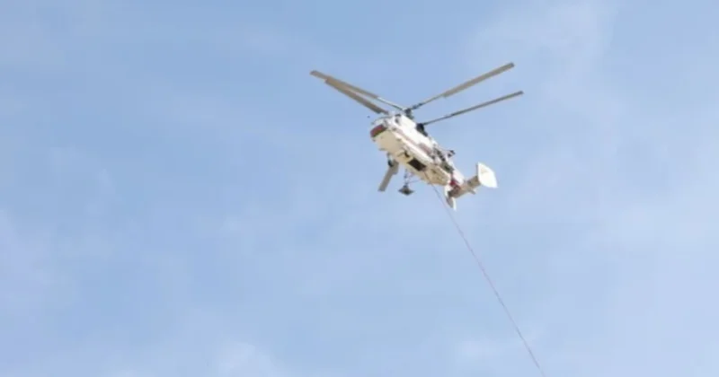 Lökbatandakı yanğına helikopterlər 115 ton su töküb