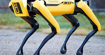 Dünyanın ilk heyvan refleksli robot iti meşədə gəzir...