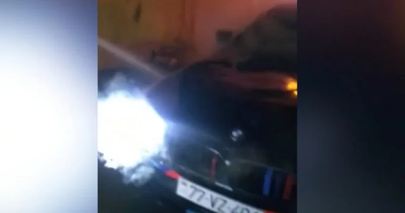 Bakıda BMW yanıb