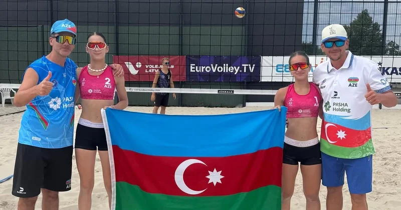 Azərbaycan voleybolçuları Riqada mübarizə aparırlar FOTO