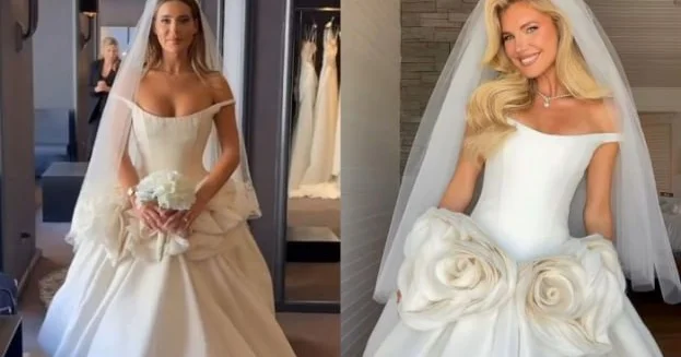 29 yaşlı realiti şou ulduzunun toy libası sərt tənqid olundu SƏBƏB FOTO