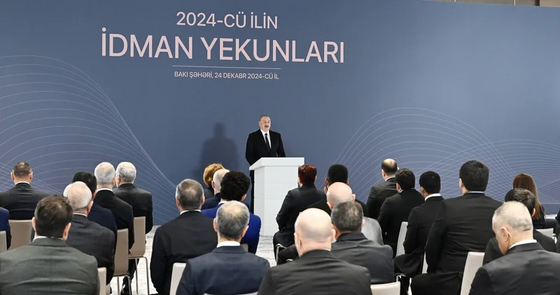 İlham Əliyev ilin idman yekunlarına həsr olunan mərasimdə iştirak edib