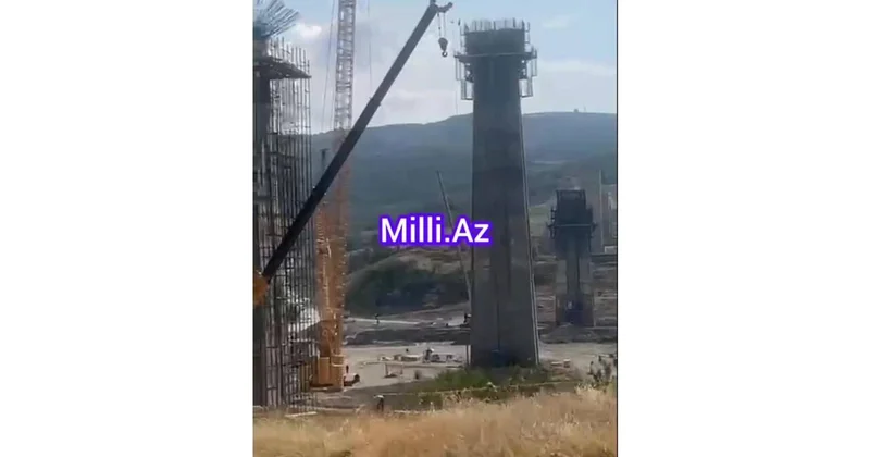 Azərbaycanın ən hündür asma körpüsündən ən son görüntülər (Video)