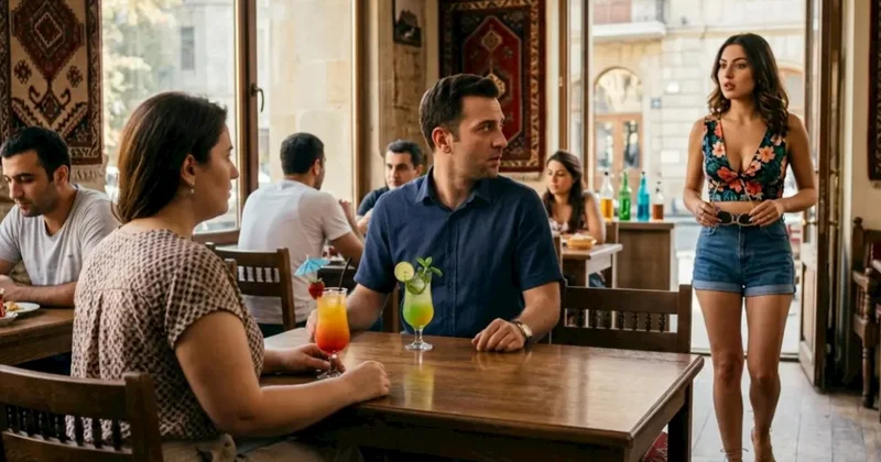 Bakıda arvadı ilə kafedə yemək yeyən kişi keçmiş sevgilisi ilə qarşılaşdı, aləm qarışdı Təfərrüat