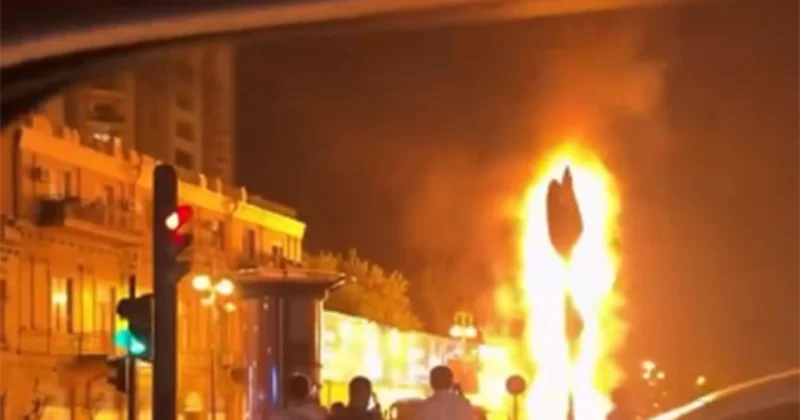 Bakıda sərnişin avtobusu yandı Video Yenilənib KONKRET