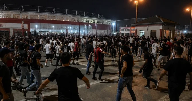 Masazırda Sabah və Orhus azarkeşləri arasında baş vermiş İNSİDENTİN GÖRÜNTÜLƏRİ