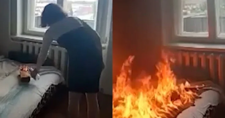 TikTok a görə evi yandırdı Video