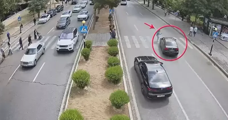 Водитель на скорости сбил девушку на бакинской зебре ВИДЕО