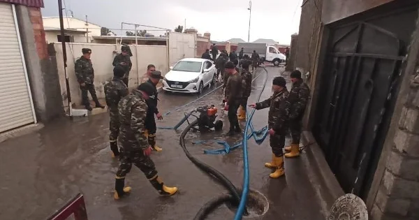 Naxçıvanda su basmış ərazilər təmizlənib
